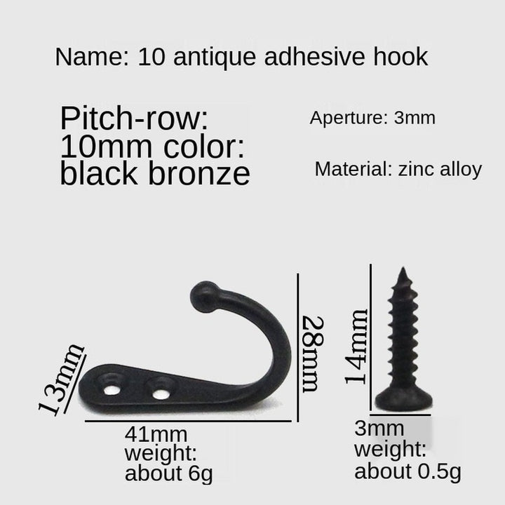10 Pack Wall Hooks with Screws Alloy Hanging Single Hook