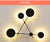 Nordic living room simple personality creative LED 4 heads round Lights