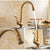 Antique Brass Finish Kitchen Faucet Bronze Single Handle Hot and Cold Water Sink Tap 360 Swivel Bathroom Sink Mixer Taps EK5013