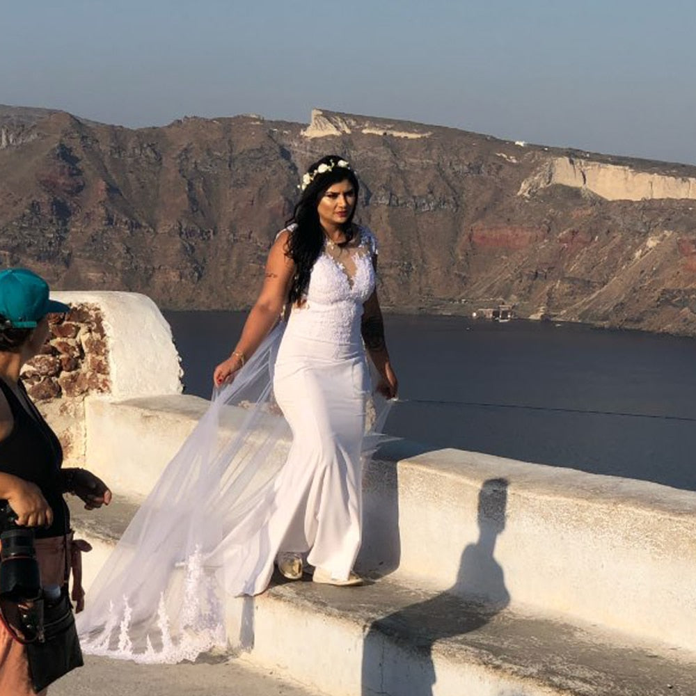 LORIE Mermaid Wedding Dresses Turkey 2019 Lace Appliques Bridal Dress Custom Made Wedding Gown vestidos de noiva Plus size