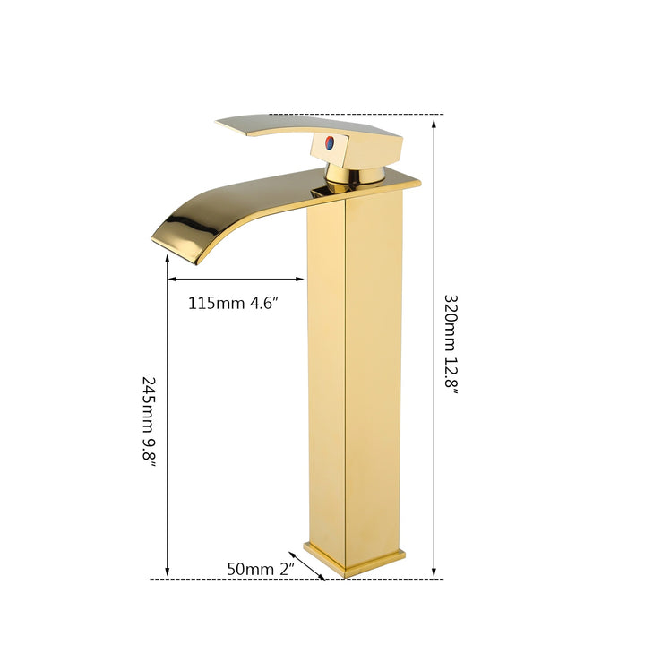 KEMAIDI  Golden Luxury Ceramic Washbasin Combine Mixer Faucets Set