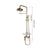 KEMAIDI Antique Brass Rainfall Bathroom Shower Set Shower Hand And Round Shower Hand Mixer Taps Double Handles