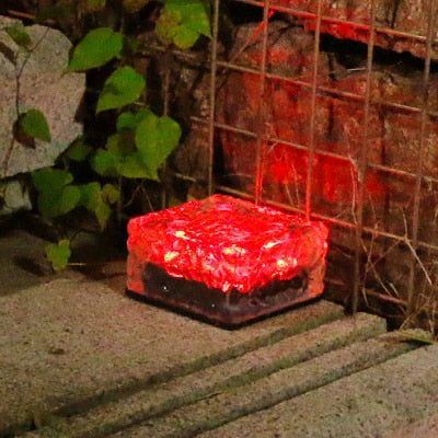 RXUNS Lawn Solar Garden Light LED Brick Ice Cube Solar Lights Outdoor Decoration Lamp for Stair Pathway Driveway Landscape Patio