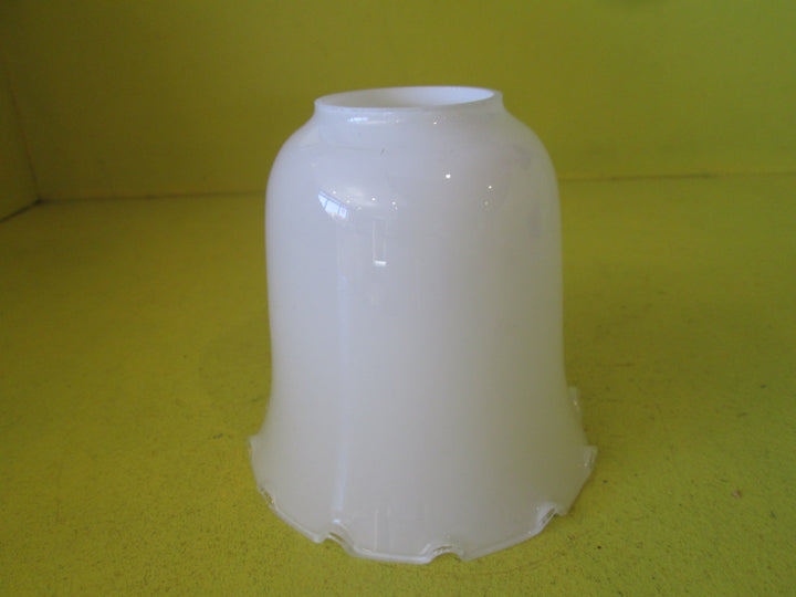 Petite Bell Shaped Milky Frosted Light Shade with Lightly Frilled Edging  450H x 450W