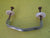 Art Deco Chrome Stepped Handle with Floral Bakelite Mounts 8.5L x 25H x 20W