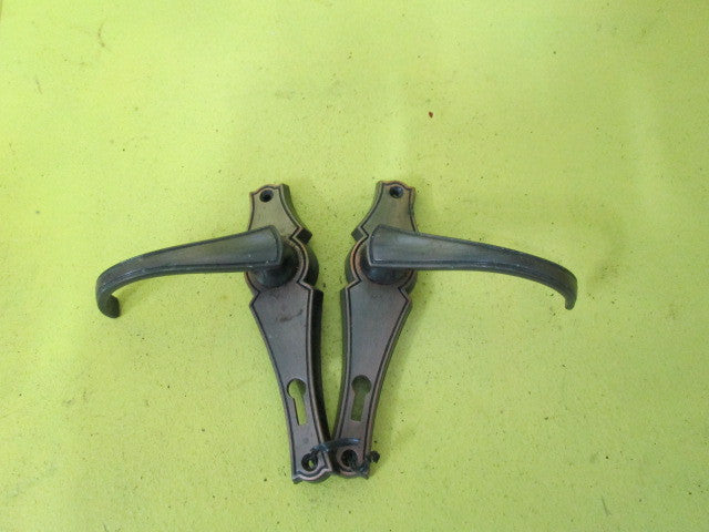 1950-1970 Ornate Antique Copper Lever Door Handles(no key hole)(143L x 35W)