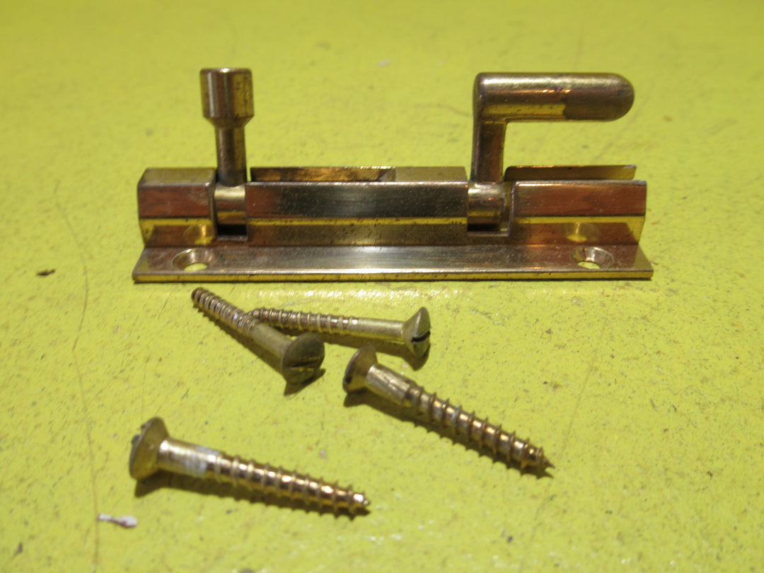 Solid Polished Brass Slide Bolt   60/125/180L x 25/37/35W x 20/10D