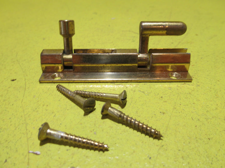 Solid Polished Brass Slide Bolt   60/125/180L x 25/37/35W x 20/10D