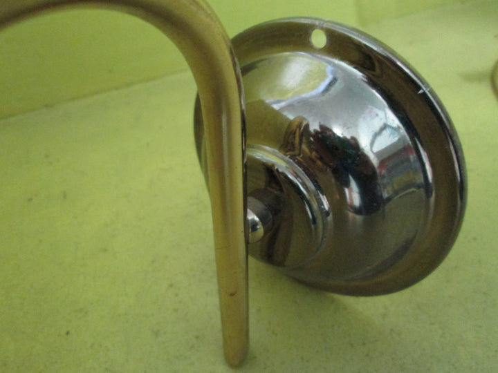Brass Wall Light with Frilly Edge Shade Wall 100D x 270L x 200H/ Shade 125D x 140L