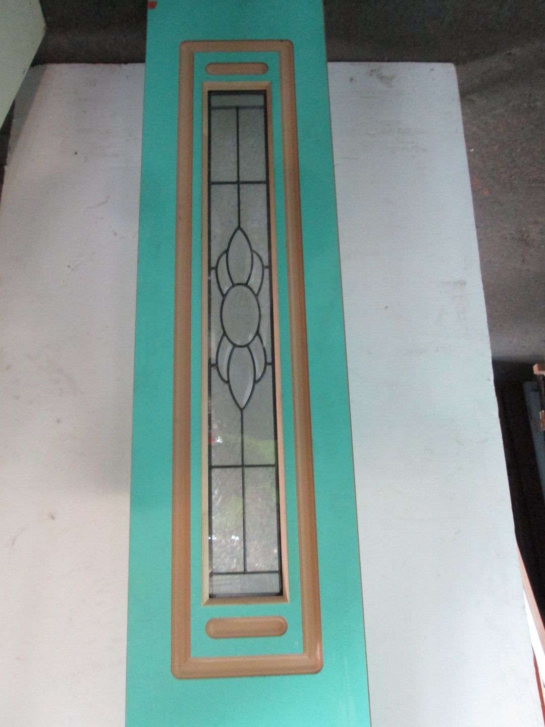 Sea Green 1 Lite  Internal Door with 2 x Side Lites 1980H x 810W x 40D/Side Lites 1980H x 400W x 40D