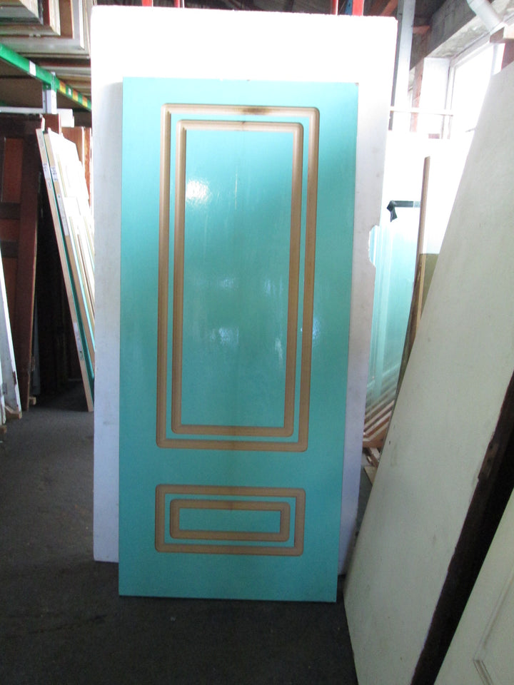 Sea Green Moulded Panel Door and  2 x Side Lites 1980H x 860W  x 40D/ 1980L  x 400W x 40D