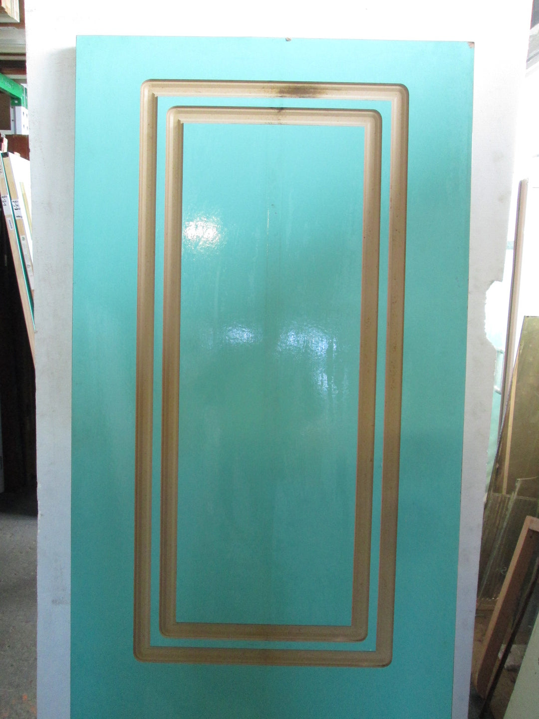 Sea Green Moulded Panel Door and  2 x Side Lites 1980H x 860W  x 40D/ 1980L  x 400W x 40D