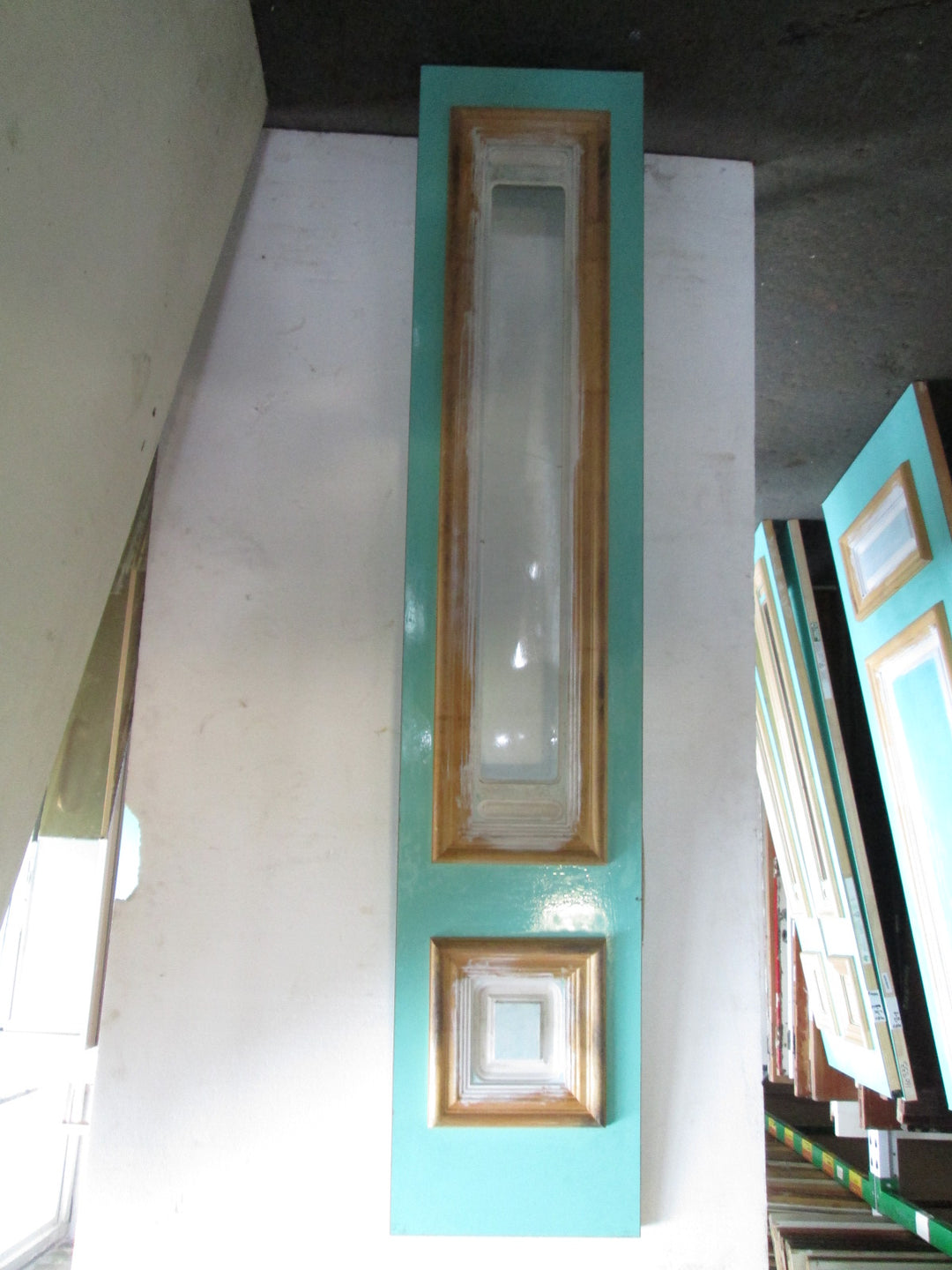 Sea Green Moulded Panel Door and  2 x Side Lites 1980H x 860W  x 40D/ 1980L  x 400W x 40D