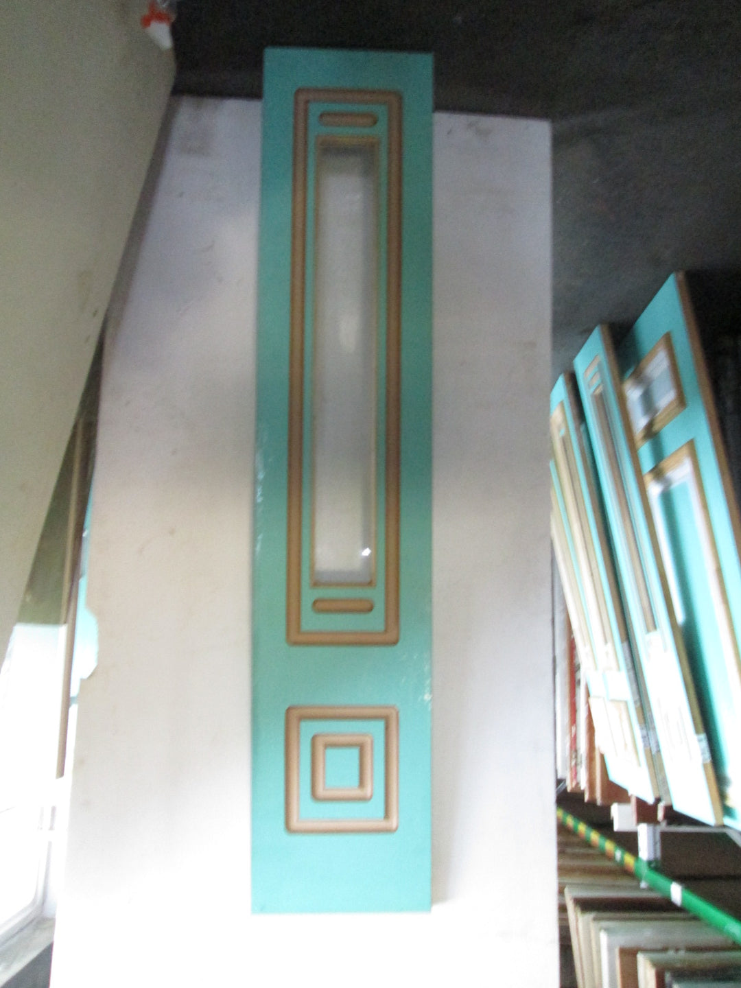 Sea Green Moulded Panel Door and  2 x Side Lites 1980H x 860W  x 40D/ 1980L  x 400W x 40D
