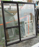 3 Lite Brown Aluminium Window 1500W x 1500H x 140D