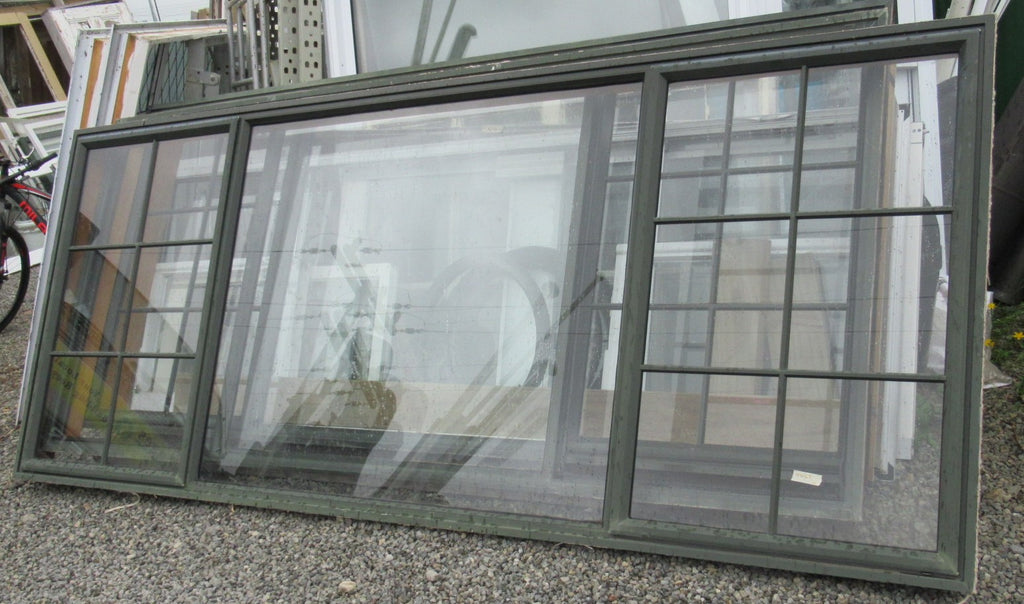 Large 3 Lite Green Aluminium Window   3000W x 1200H x 120D