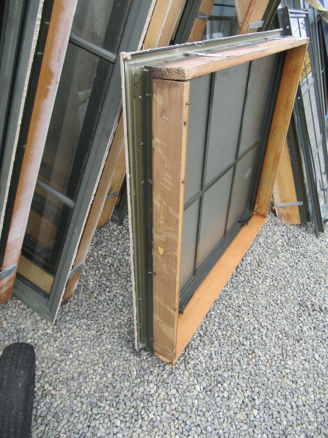 6 Lite Colonial Top Opening Green Aluminium Window  850H x 1000W x 130D