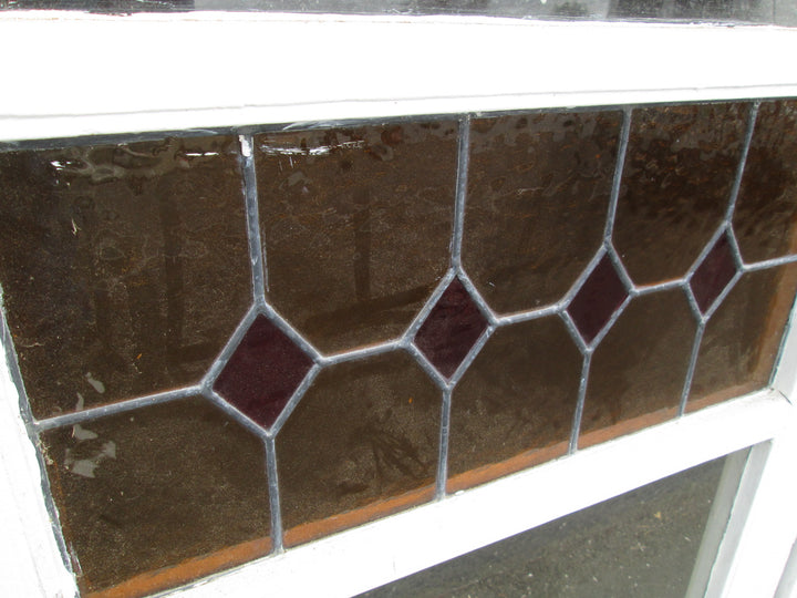Exterior Amber & Red Leadlight French Doors 2140H x 1530W