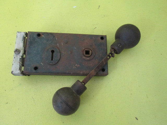 Complete Rim Lock with Bakelite Round Knob Handles(Lock 150-170L x 75W x 18H)