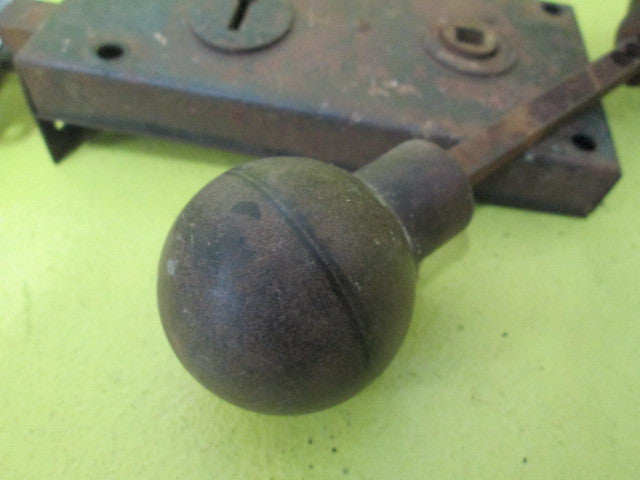 Complete Rim Lock with Bakelite Round Knob Handles(Lock 150-170L x 75W x 18H)