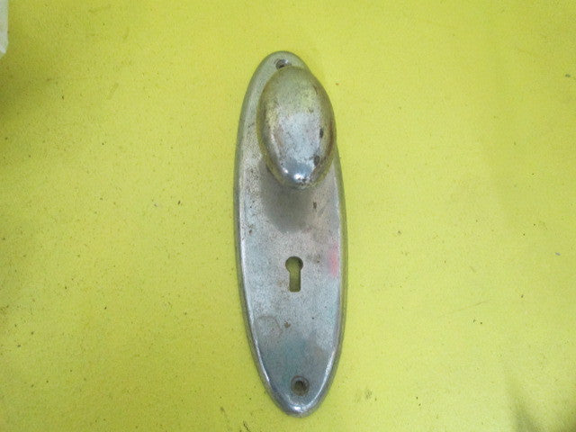 Vintage Chrome Oval Knob & Plate with Key hole(Plate 200L x 60W/Knob 65L x 40W x 55H)