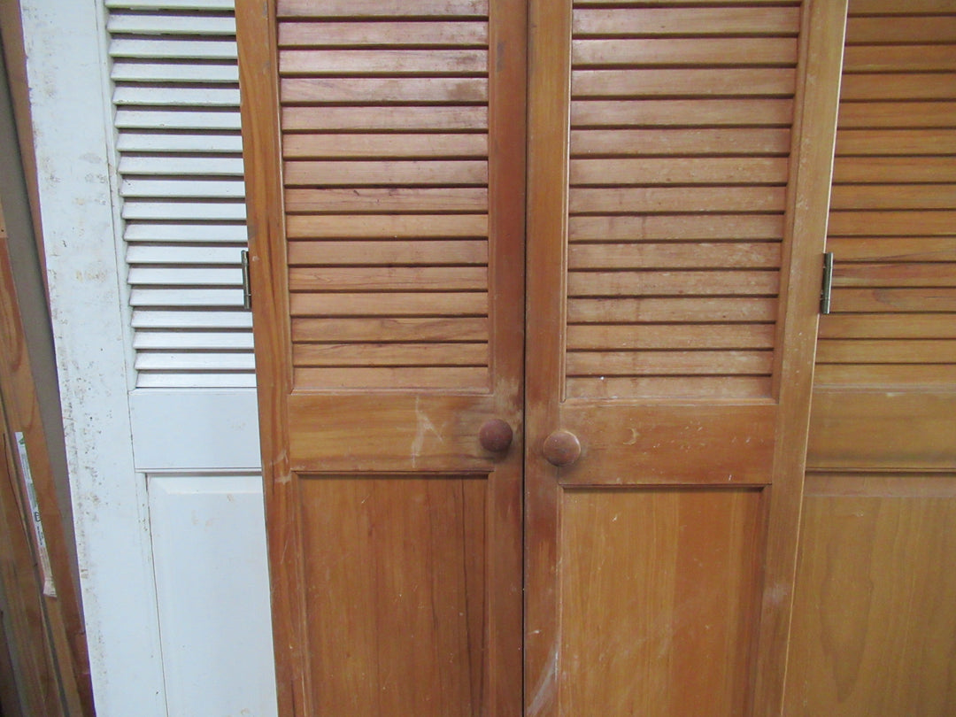 Set of 2 Louvre Doors with Panels 1980H x 685W x 30D