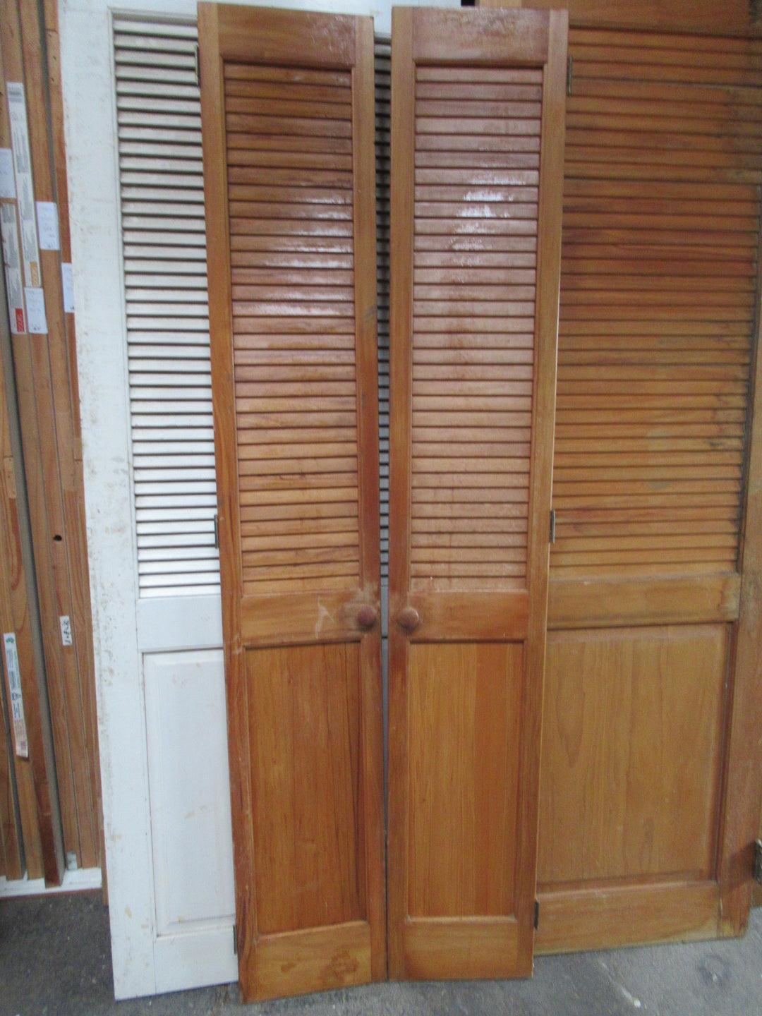 Set of 2 Louvre Doors with Panels 1980H x 685W x 30D
