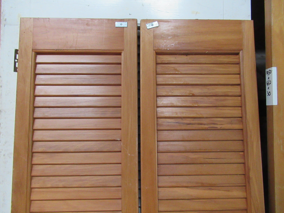 Set of 2 Louvre Doors with Panels 1980H x 685W x 30D