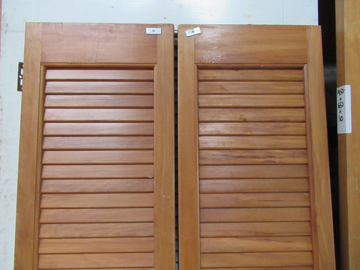 Set of 2 Louvre Doors with Panels 1980H x 685W x 30D