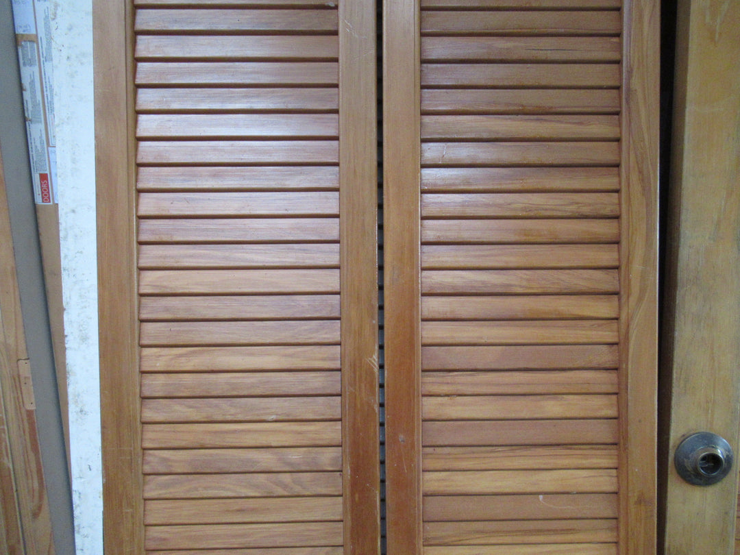 Set of 2 Louvre Doors with Panels 1980H x 685W x 30D