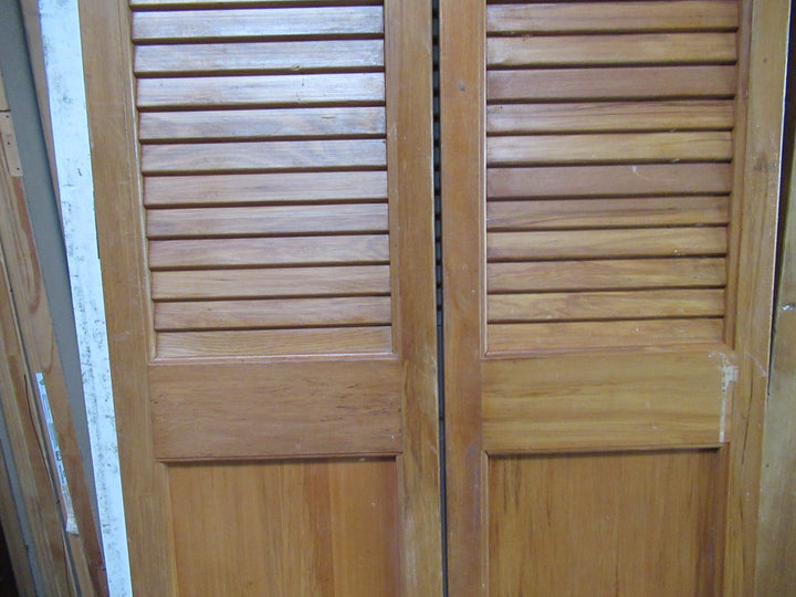 Set of 2 Louvre Doors with Panels 1980H x 685W x 30D