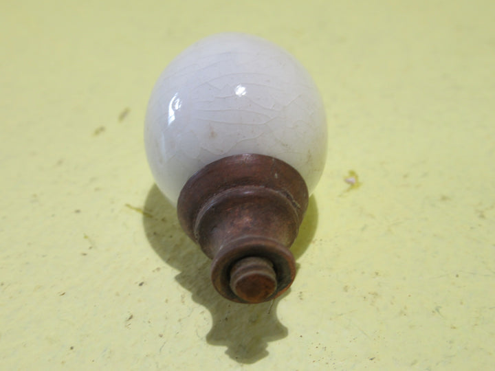 White Porcelain Fitch Fastener Handle Only with Screw & Base   45H