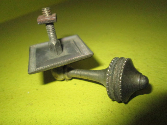 Bronze Antique Pull Handles with Diamond Plate & Spinning Top Drop