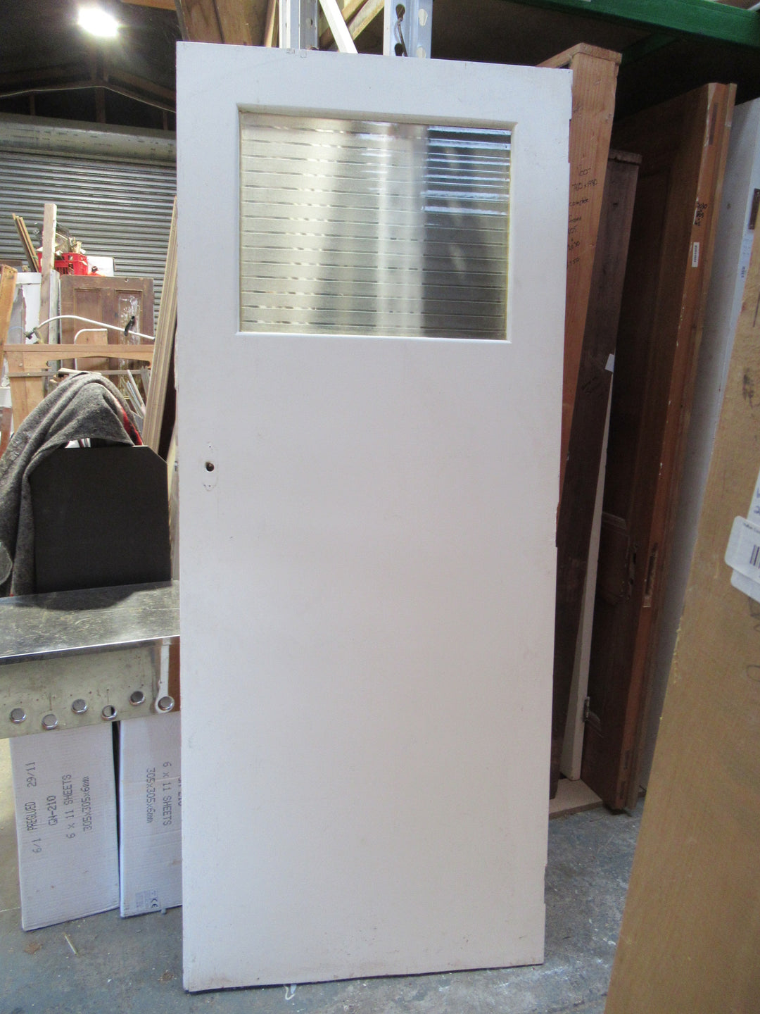1 Lite Reeded Glass Hollow Core Door 1980H x 810W x 40D