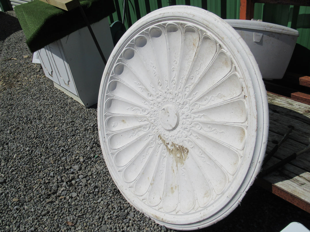 Plaster & Tin Ornate Segmented with Central Lace Pattern Celling Rose 1050W x 125D