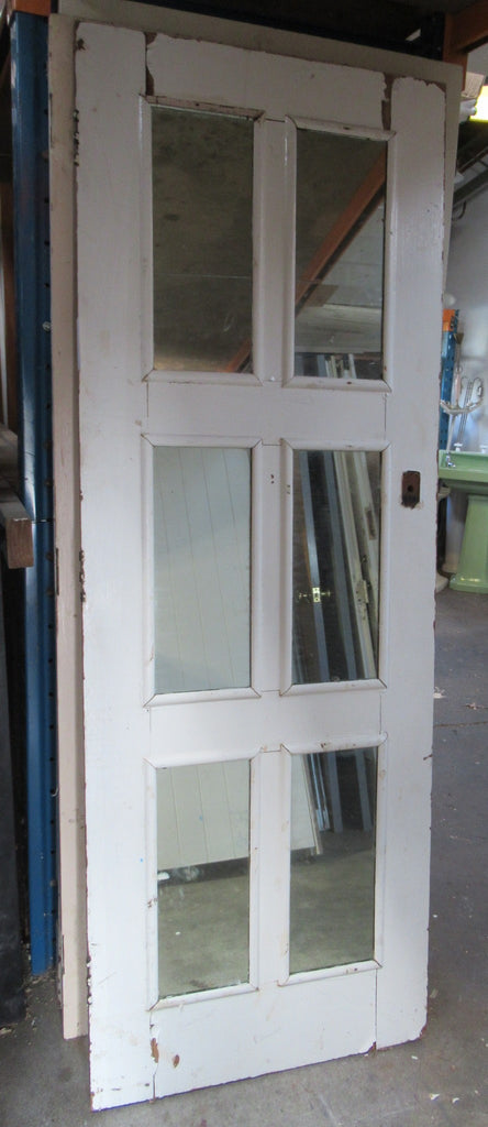 Quirky 6 Panel/Mirror Painted Door   1960H x 710W x 40D