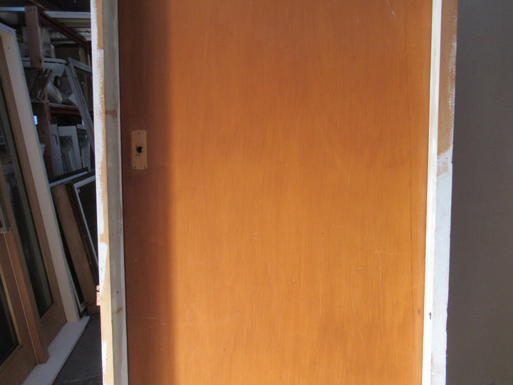 Varnished Hollow Core Rimu Veneer Door in Frame   2010H x 820W x 110D