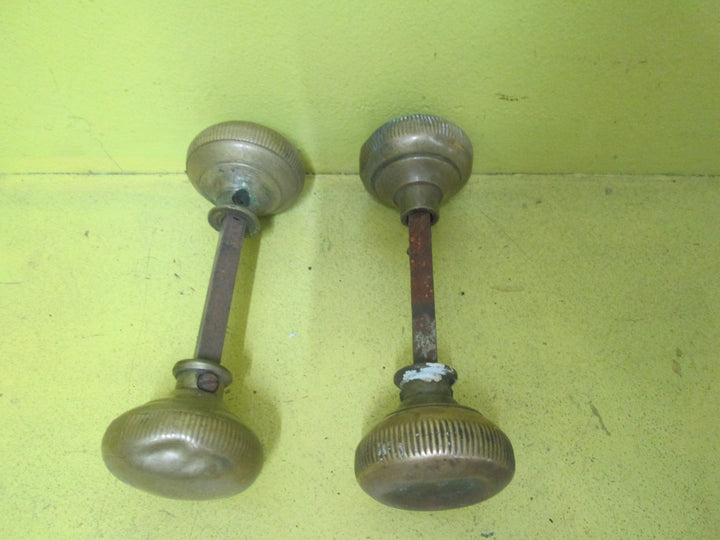 Wide Ribbed Tin & Brass Handles 45D x 35H