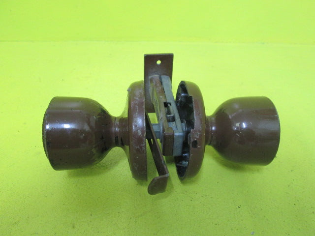 Brown Coated Door Knob with Mortice Latch Lock 50D x 65H/Plate 65D