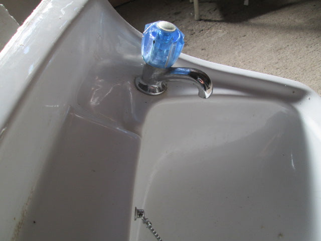 Porcelian Wall Mounted Basin with Taps 630W x 420D x 250H