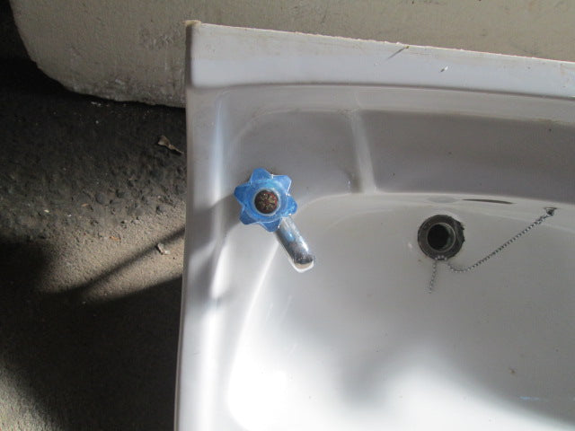 Porcelian Wall Mounted Basin with Taps 630W x 420D x 250H