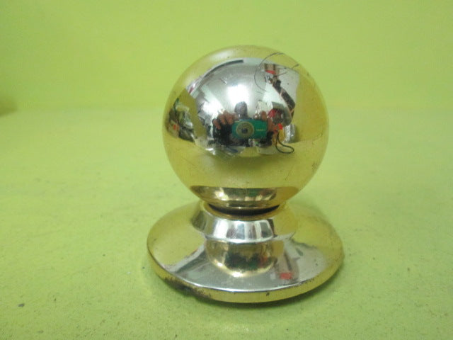 Polish Brass Effect Hallway Door Pull Knob 55D x 65H/Plate 65D