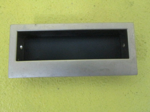 Single Rectangle Brushed Chrome Flush Pull with Black Insert 87L x 39W