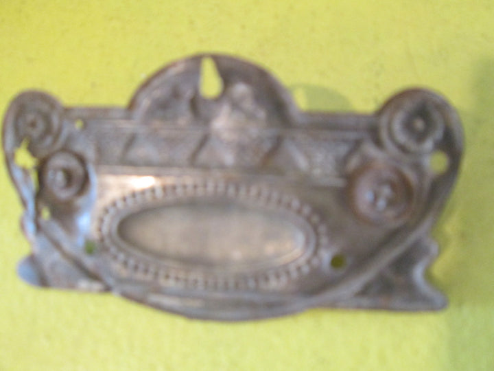 Pressed Brass With Oval Centre & Triangle Details 95L x 54W