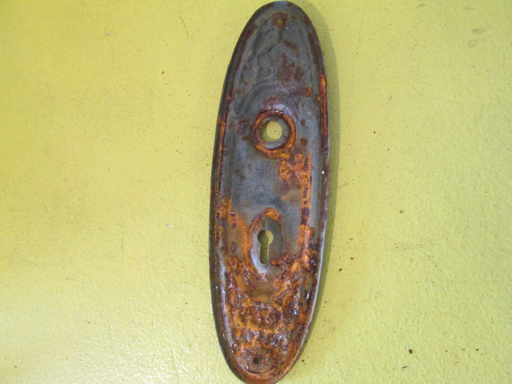 Ornate Oval Press Tin Door Plate 205L x 62W