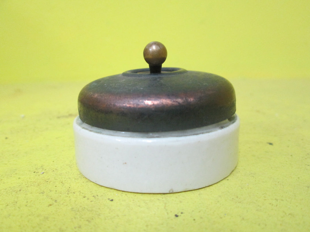 Porcelain & Brass Power Switch 58D x 30H