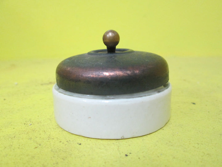 Porcelain & Brass Power Switch 58D x 30H