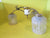 Resro Chandelier with Cut Glass Shades & Enamel & Brass Style Arms 200H x 450Dia