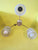 Resro Chandelier with Cut Glass Shades & Enamel & Brass Style Arms 200H x 450Dia