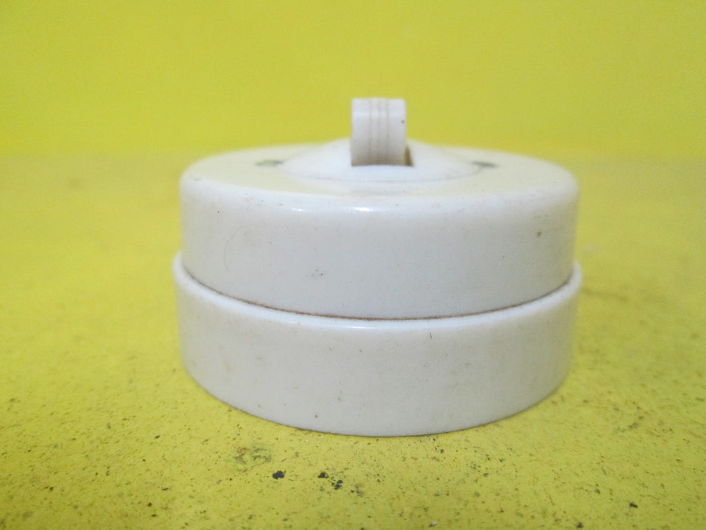 White/Brown Bakelite & Porcelain Straight Sided Rocker Switch 50D x 30H